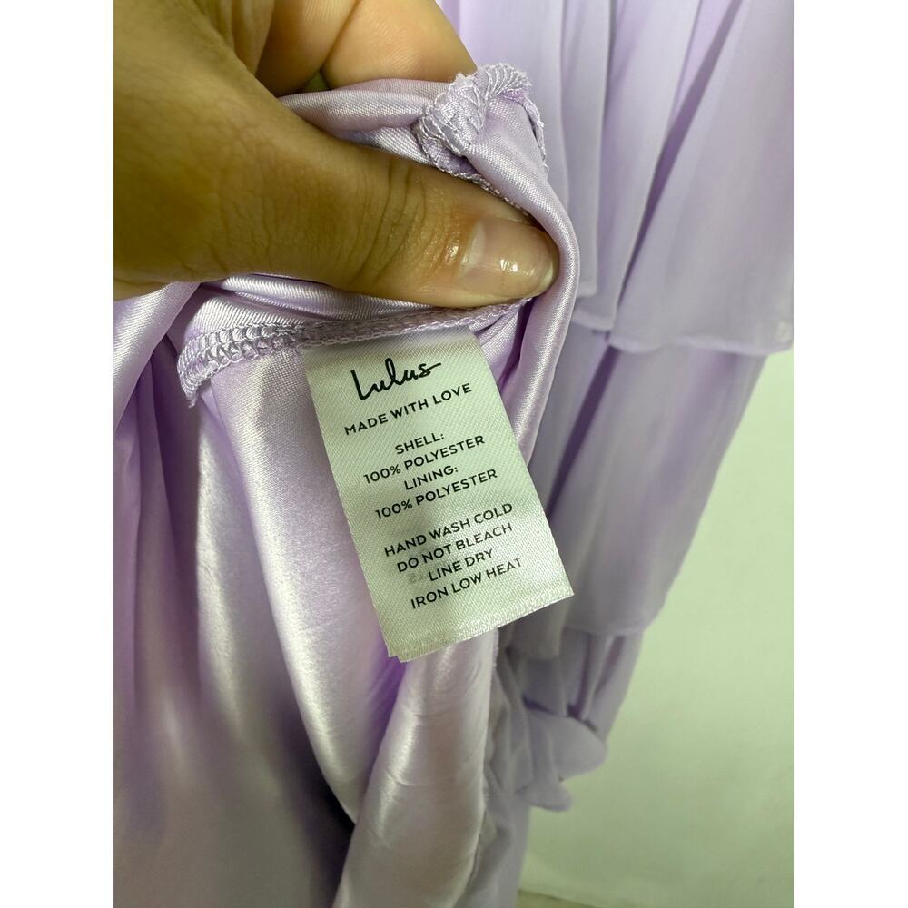 Lulus Amazing Evening Maxi Dress Women's Medium Lavender Tiered Chiffon NWT - Picture 11 of 12